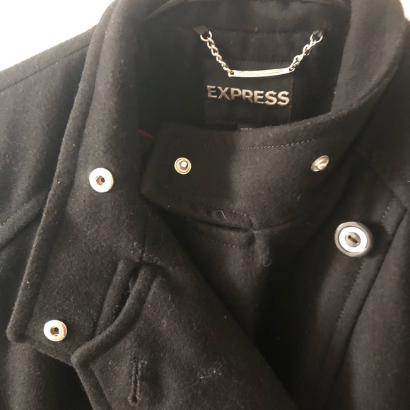 Express black double breasted wool blend trench - Picture 6 of 8